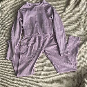 Lavender Ribbed Leggings Set